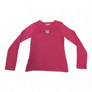 Royal Standard Women's Pink‎ V-Neck Long Sleeve Tee XS